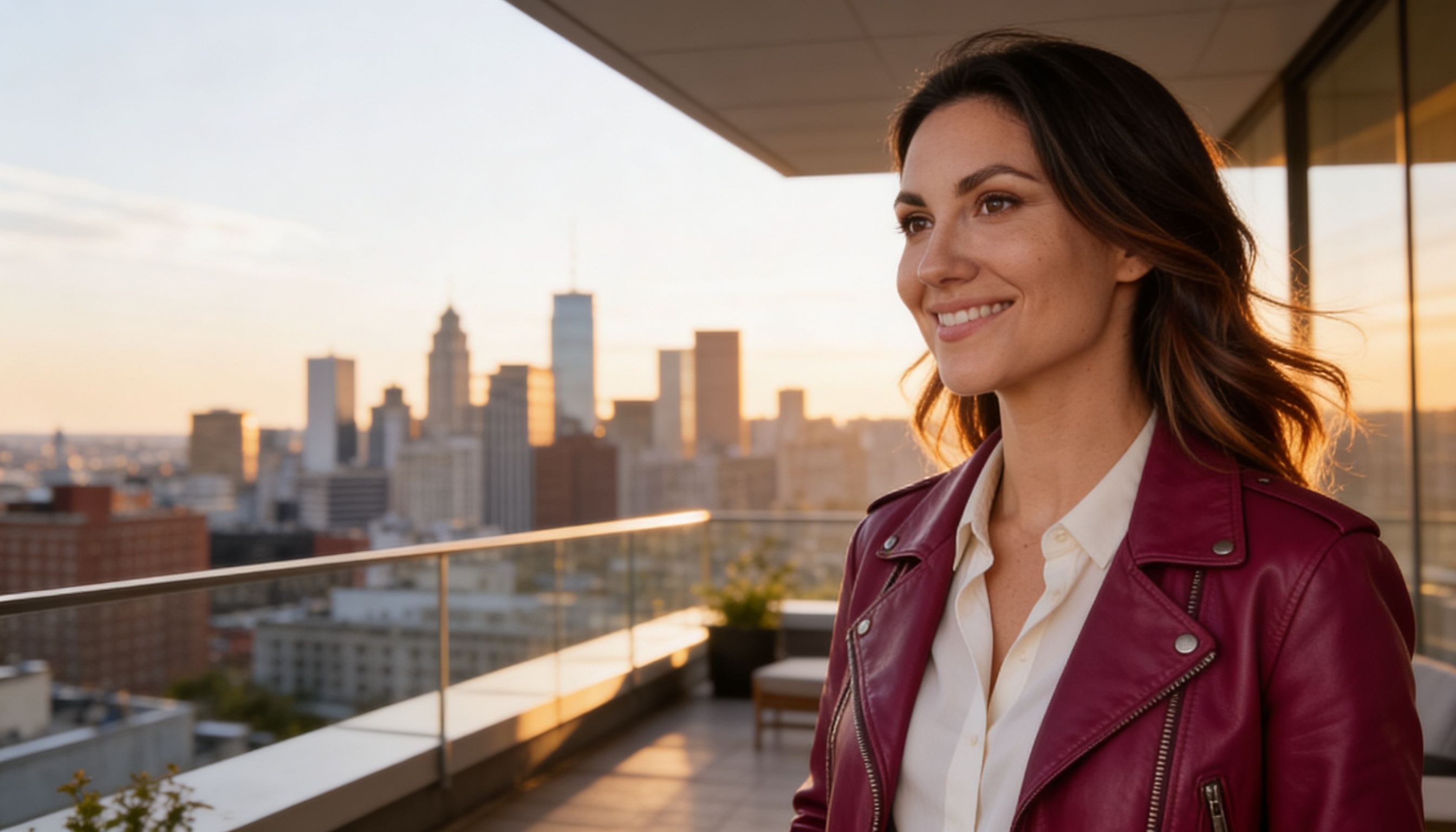 Woman looking over a city skyline while thinking through safer crypto wallet decisions